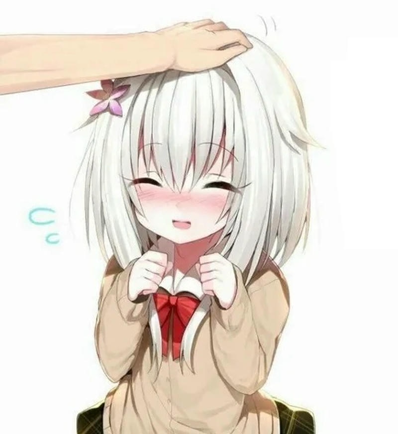 Ảnh meme xoa đầu với hành động vỗ về nhẹ nhàng