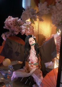 Bức ảnh nezuko cosplay cho thấy nét ngây thơ đầy sức sống