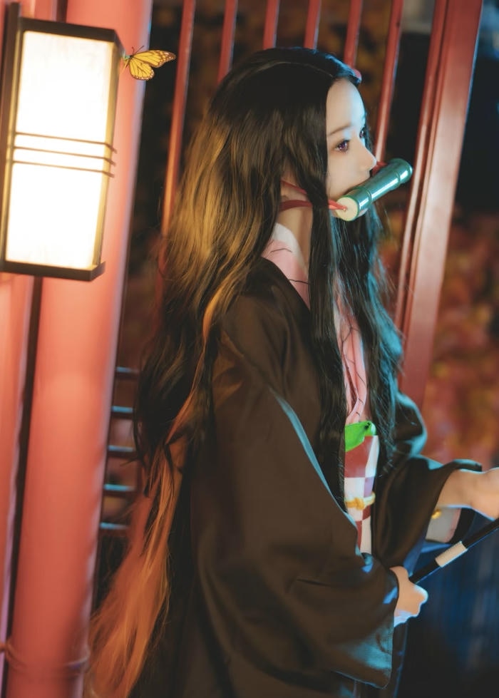 Bức ảnh nezuko cosplay cho thấy tinh thần nhẹ nhõm