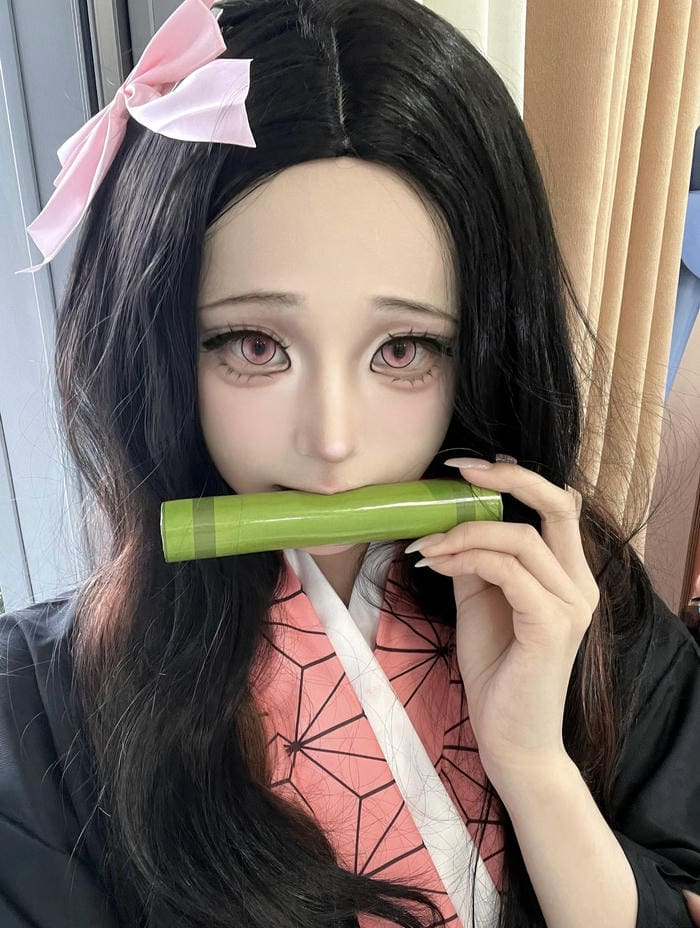 Bức ảnh nezuko cosplay gợi sự gần gũi dễ chịu