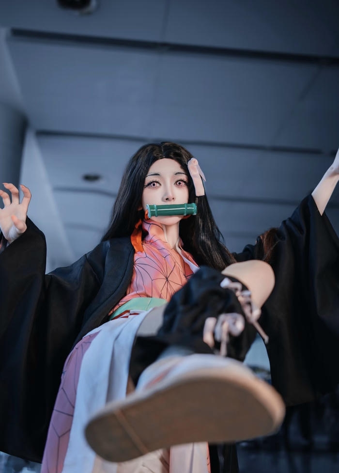 Bức ảnh nezuko cosplay gợi tinh thần hồn nhiên