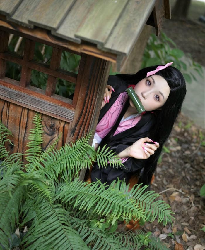 Bức ảnh nezuko cosplay thể hiện nét thuần khiết