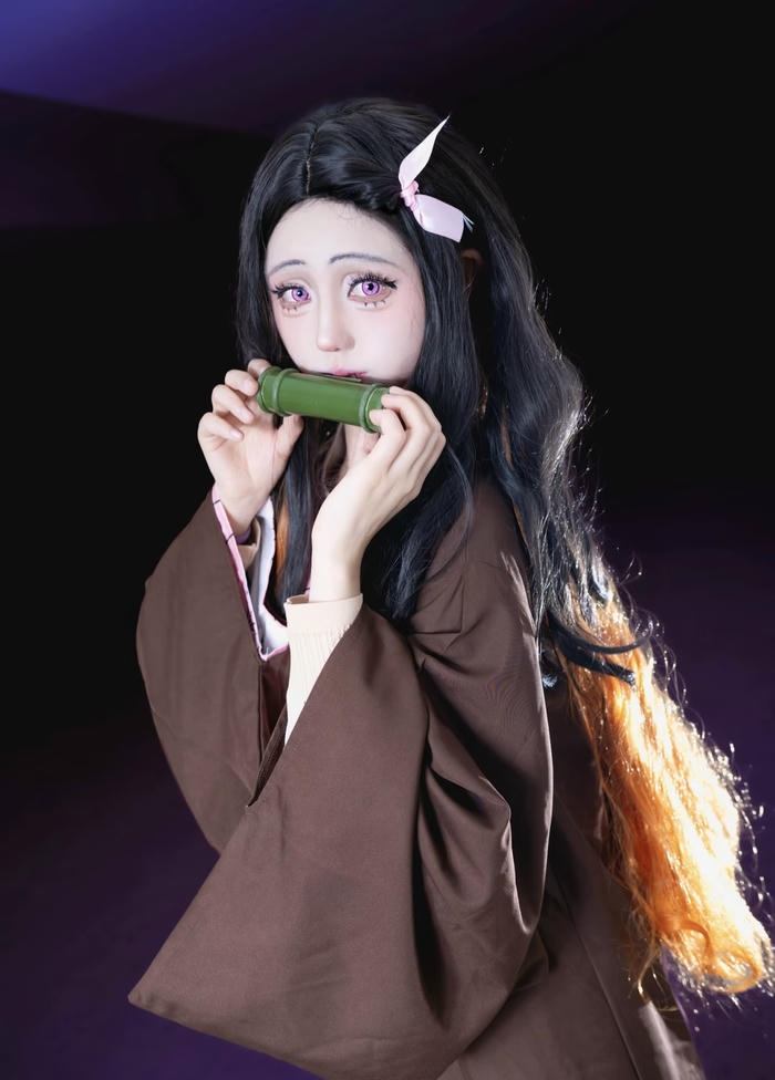 Bức ảnh nezuko cosplay thể hiện sự mềm mại đặc trưng