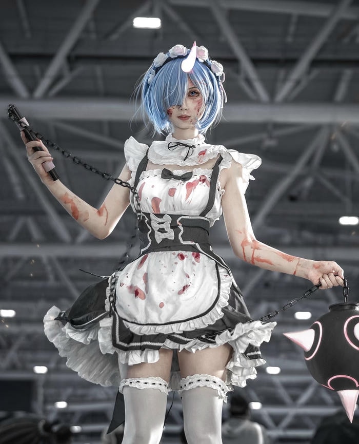 Bức hình ảnh rem cosplay gợi hình ảnh thân thiện