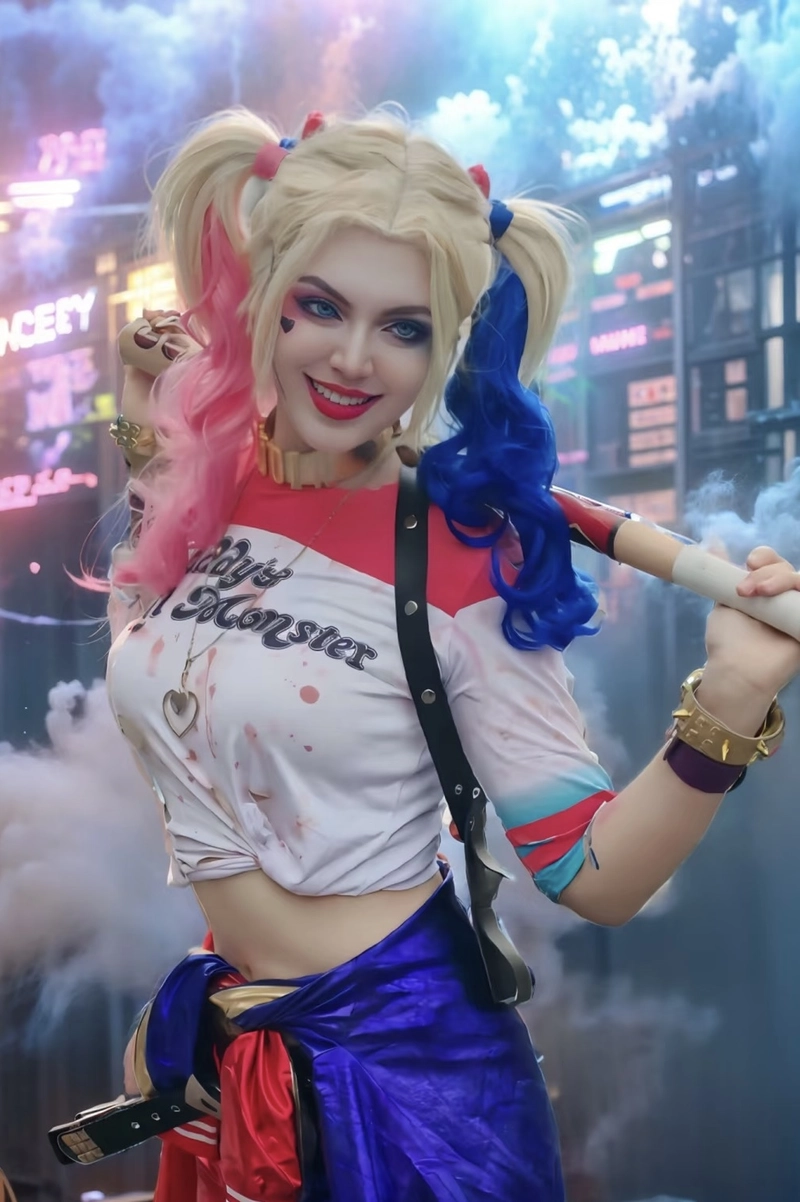 Harley Quinn cosplay biểu cảm sinh động cuốn hút