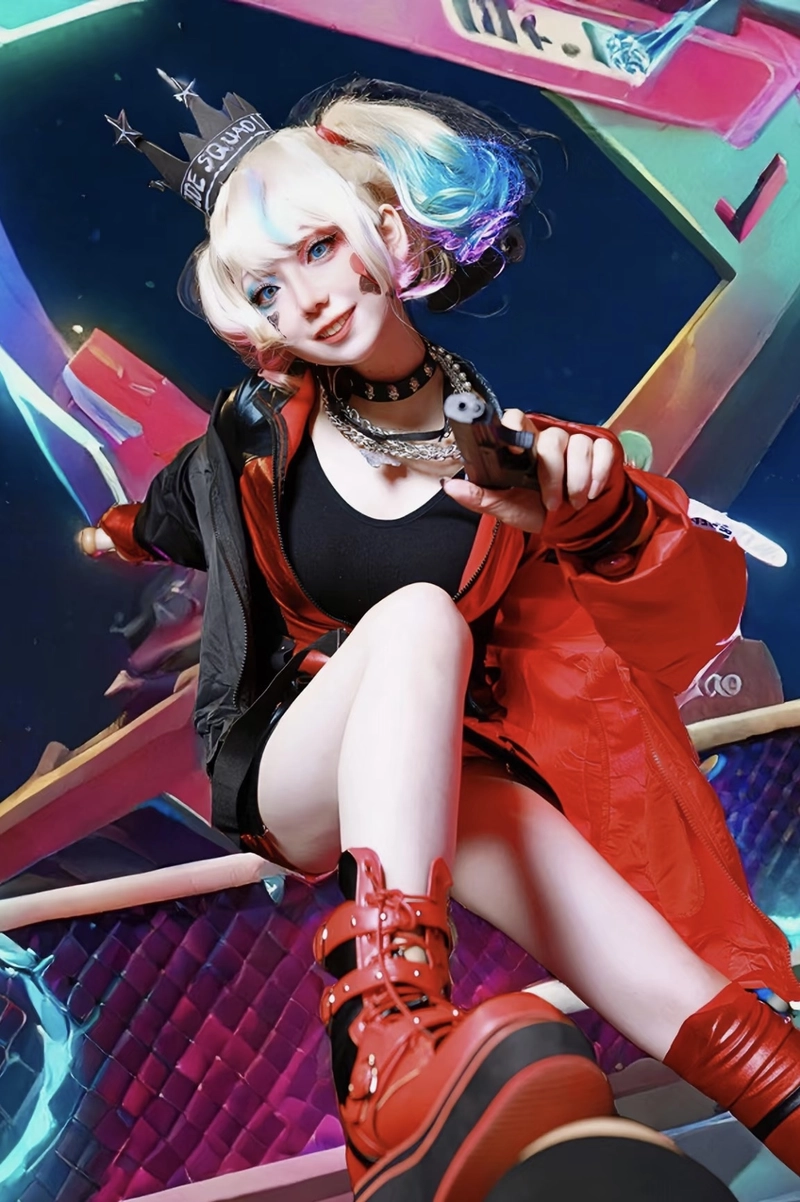 Harley Quinn cosplay phong cách mạnh mẽ và nổi loạn