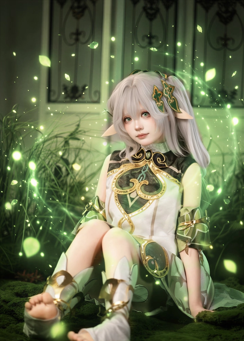 Hình Nahida cosplay mang thần sắc trong veo dễ mến