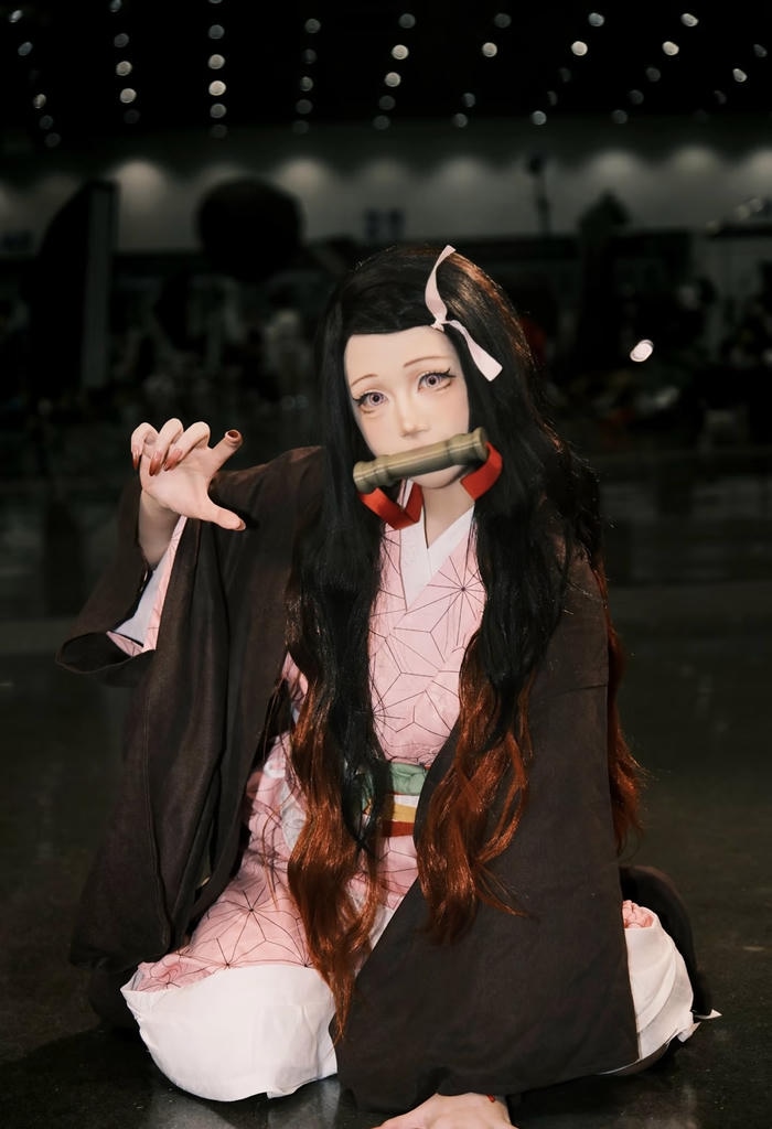 Hình ảnh nezuko cosplay thể hiện sự thuần khiết và gần gũi