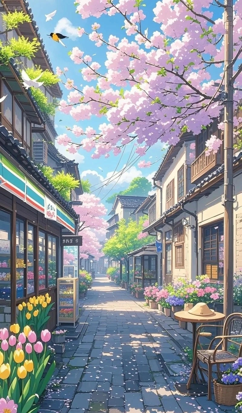 Hình ảnh phong cảnh anime hoàng hôn phong cách cực chill