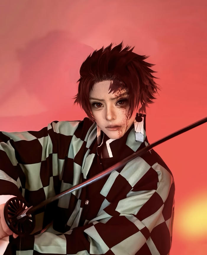 Hình ảnh tanjiro cosplay cho thấy trái tim nhân ái