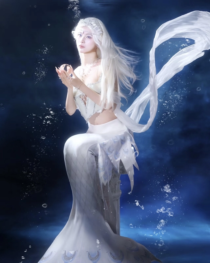 Hình cosplay nàng tiên cá ánh nhìn mơ màng đầy mê hoặc
