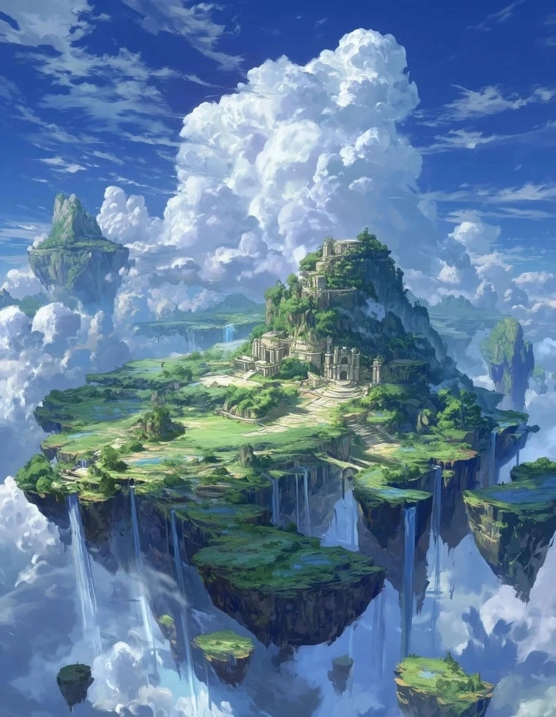 Hồ nước anime trong tranh phong cảnh nhìn cực kỳ thư giãn