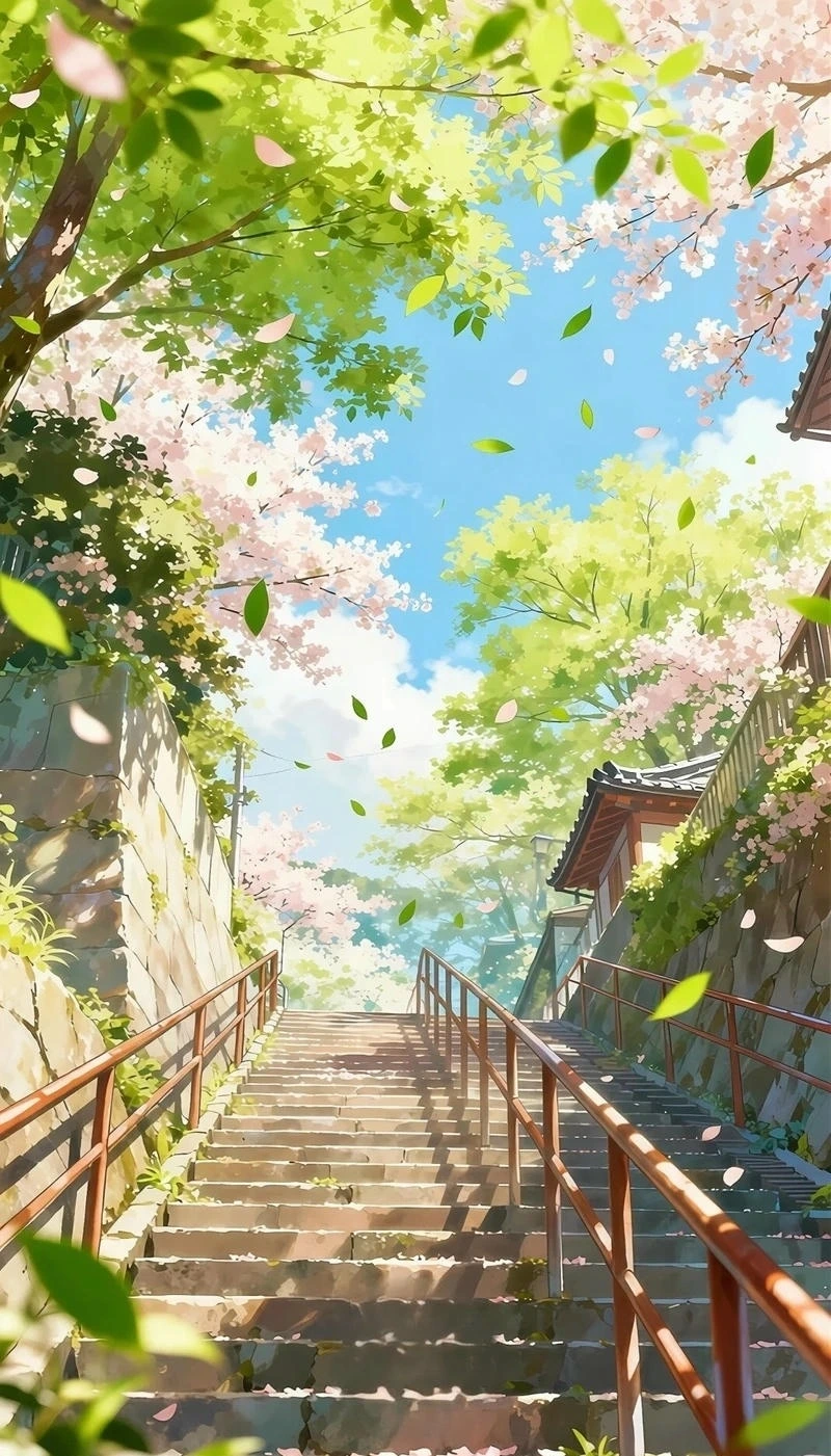 Khung cảnh hoàng hôn anime rất hợp ảnh nền máy tính