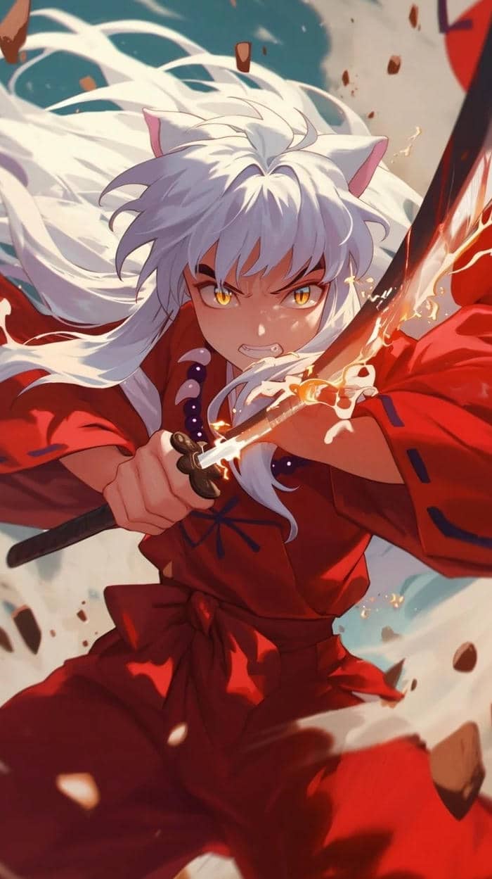 ảnh Inuyasha chuẩn bị chiến đấu mạnh mẽ