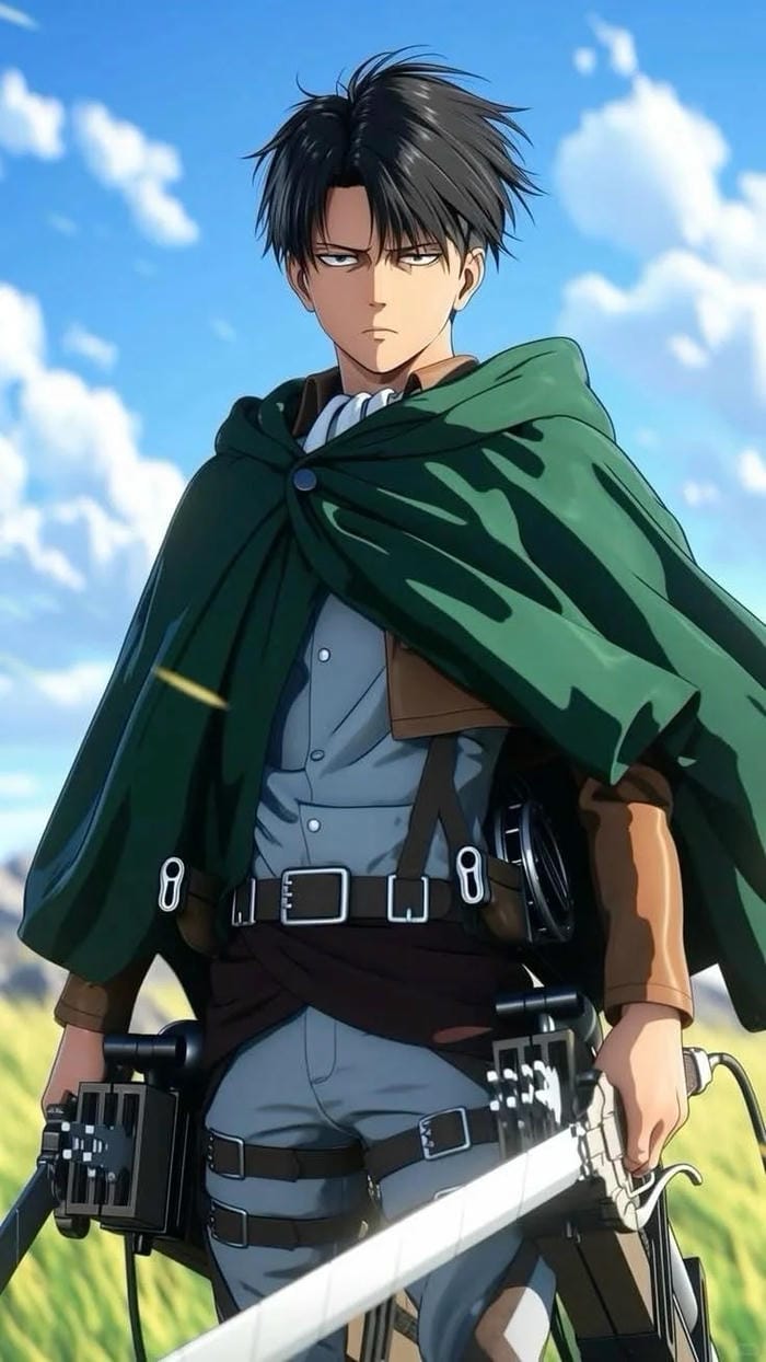 ảnh Levi Ackerman dáng đứng oai vệ