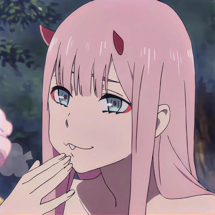 ảnh Zero Two nét vẽ anime hiện đại