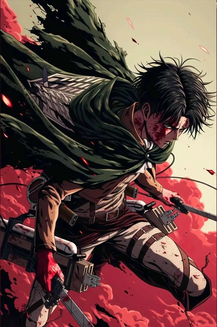 ảnh anime Levi Ackerman hành động