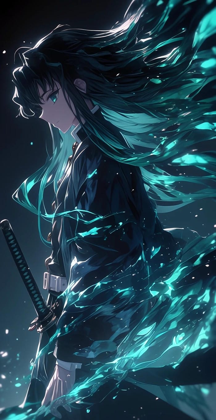 ảnh anime nam cầm kiếm katana phong vị cổ điển