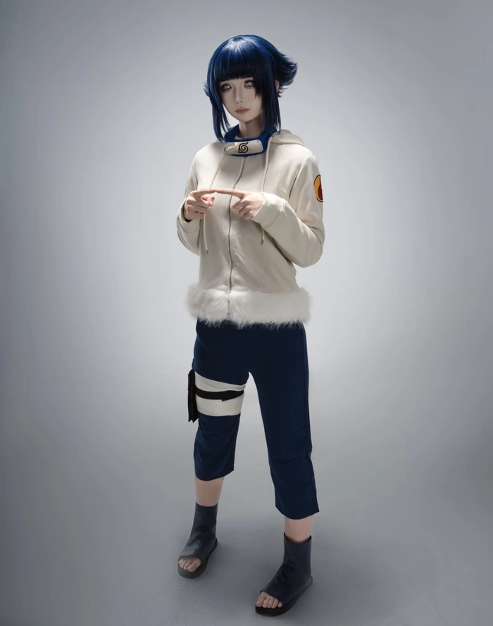 ảnh cosplay hinata với màu tím nổi bật