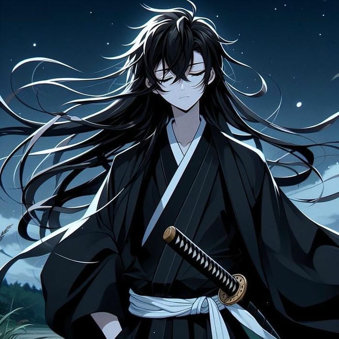 ánh mắt phán xét ảnh anime nam cầm kiếm katana