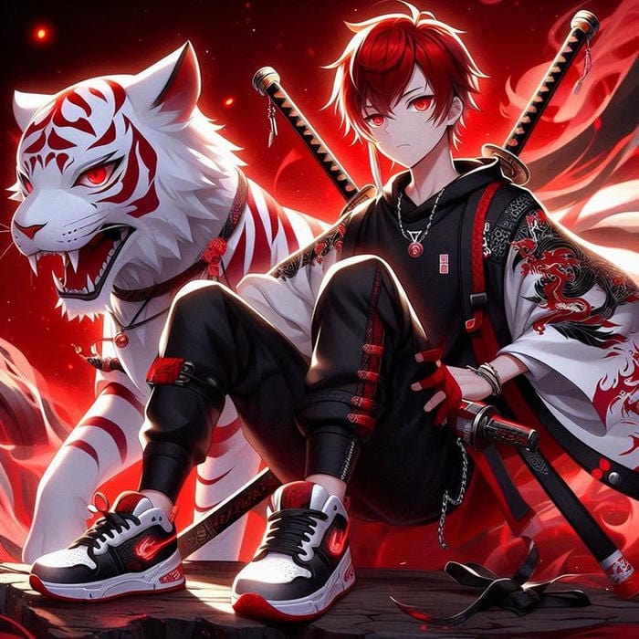 cổ trang nhật ảnh anime nam cầm kiếm katana