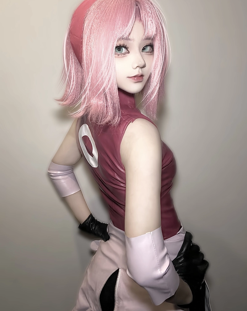 cosplay sakura tạo dáng không cầu kỳ