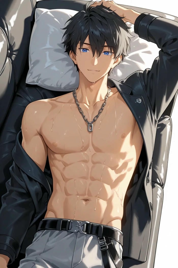đường nét cơ bắp ảnh anime nam 6 múi