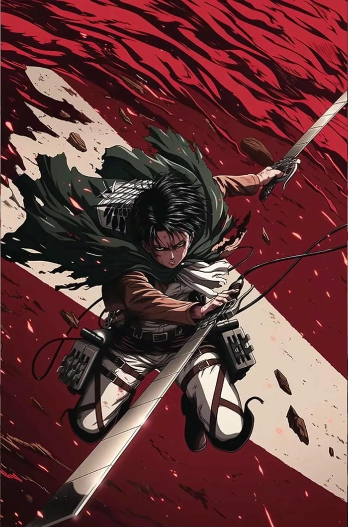 hình ảnh Levi Ackerman ánh nhìn lạnh