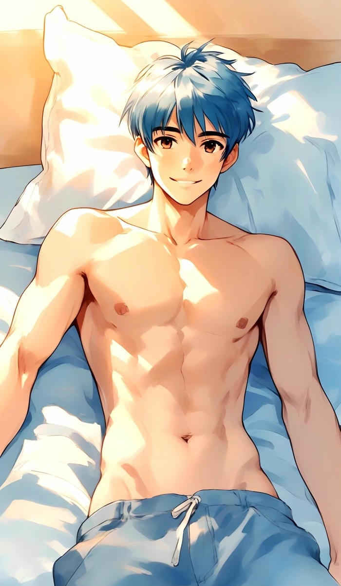 hình ảnh anime nam 6 múi cơ thể săn gọn
