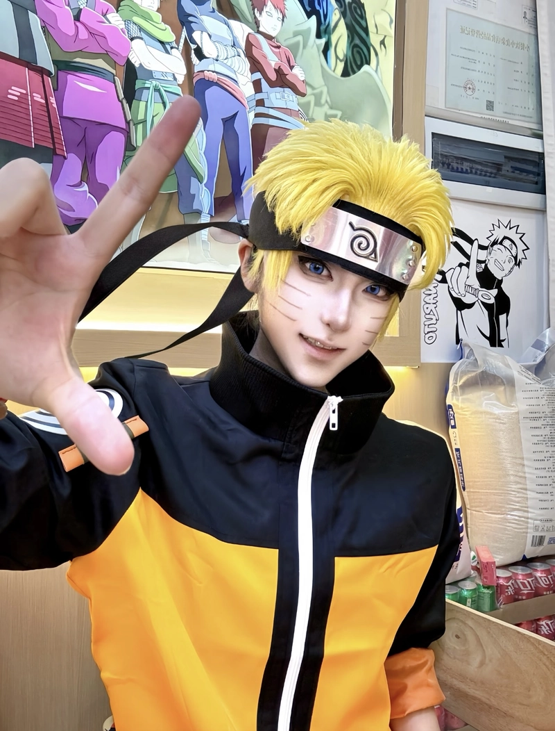 hình cosplay naruto đứng một mình ngoài trời