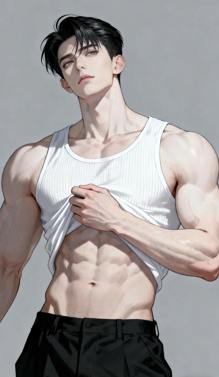 hình thể cân đối ảnh anime nam 6 múi