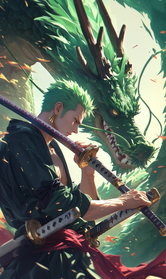 zoro ngầu tạo dáng ảnh anime nam cầm kiếm katana