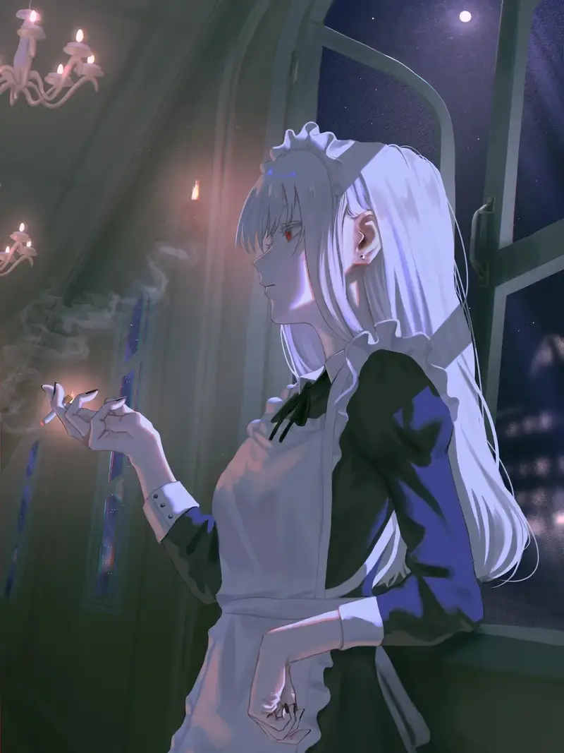 ảnh anime hút thuốc nữ cá tính