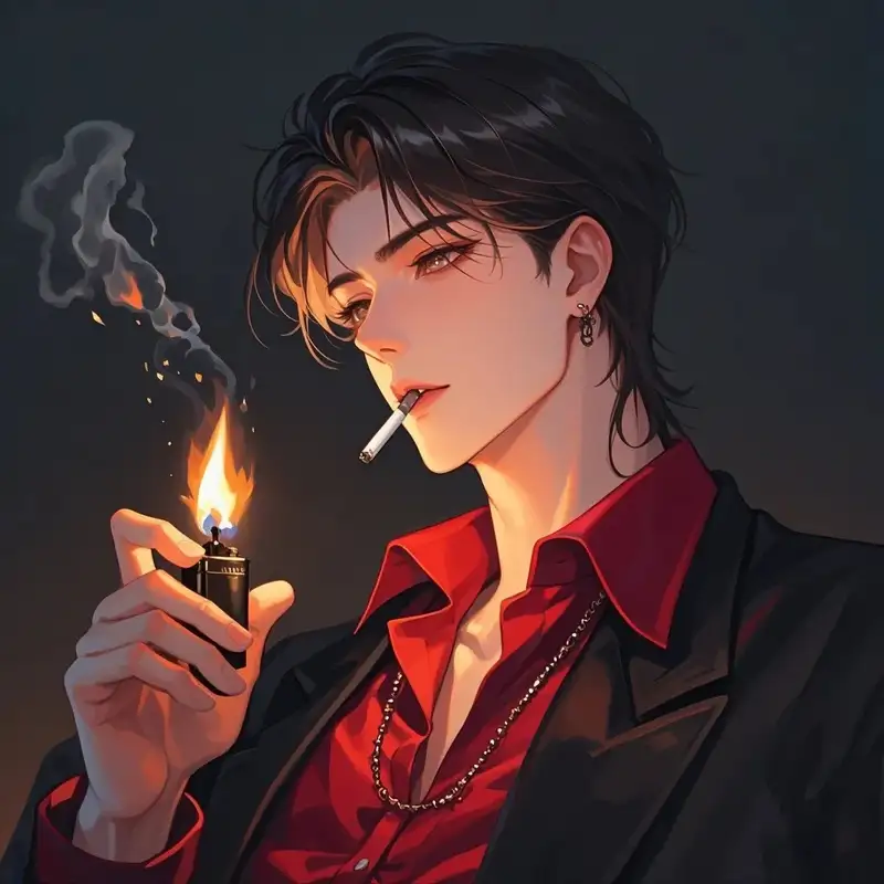 ảnh anime hút thuốc phong cách bí ẩn