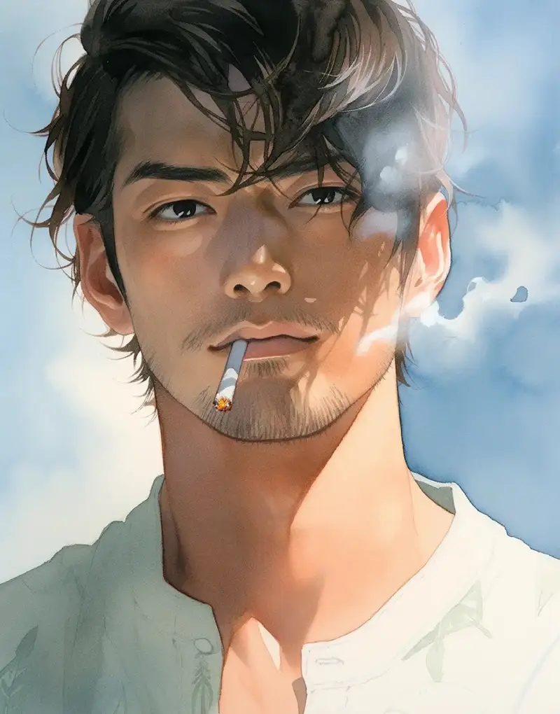 ảnh anime hút thuốc phong cách cool ngầu