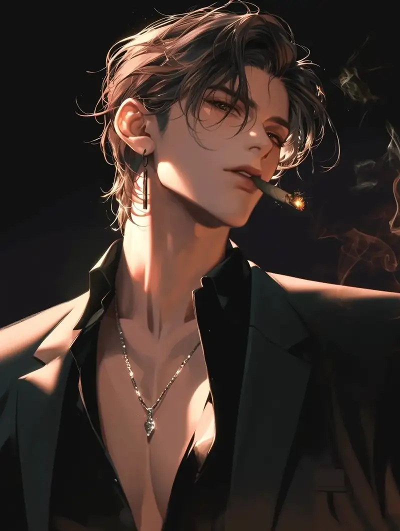 ảnh anime hút thuốc phong cách dark