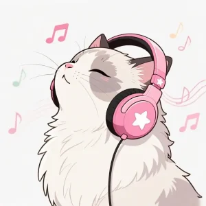 ảnh mèo anime cười đáng yêu