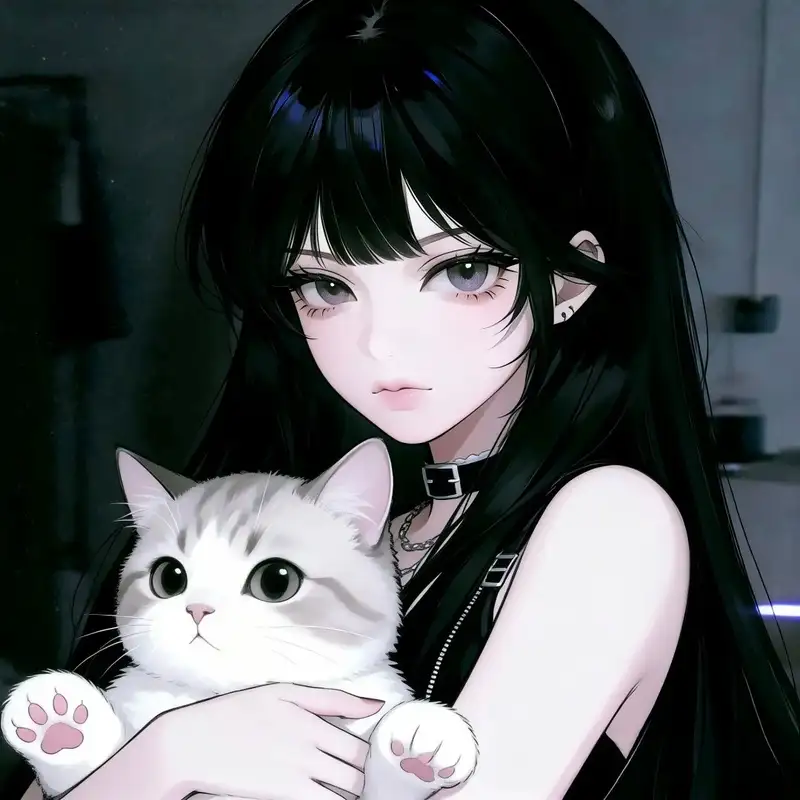 ảnh mèo anime với đôi mắt long lanh
