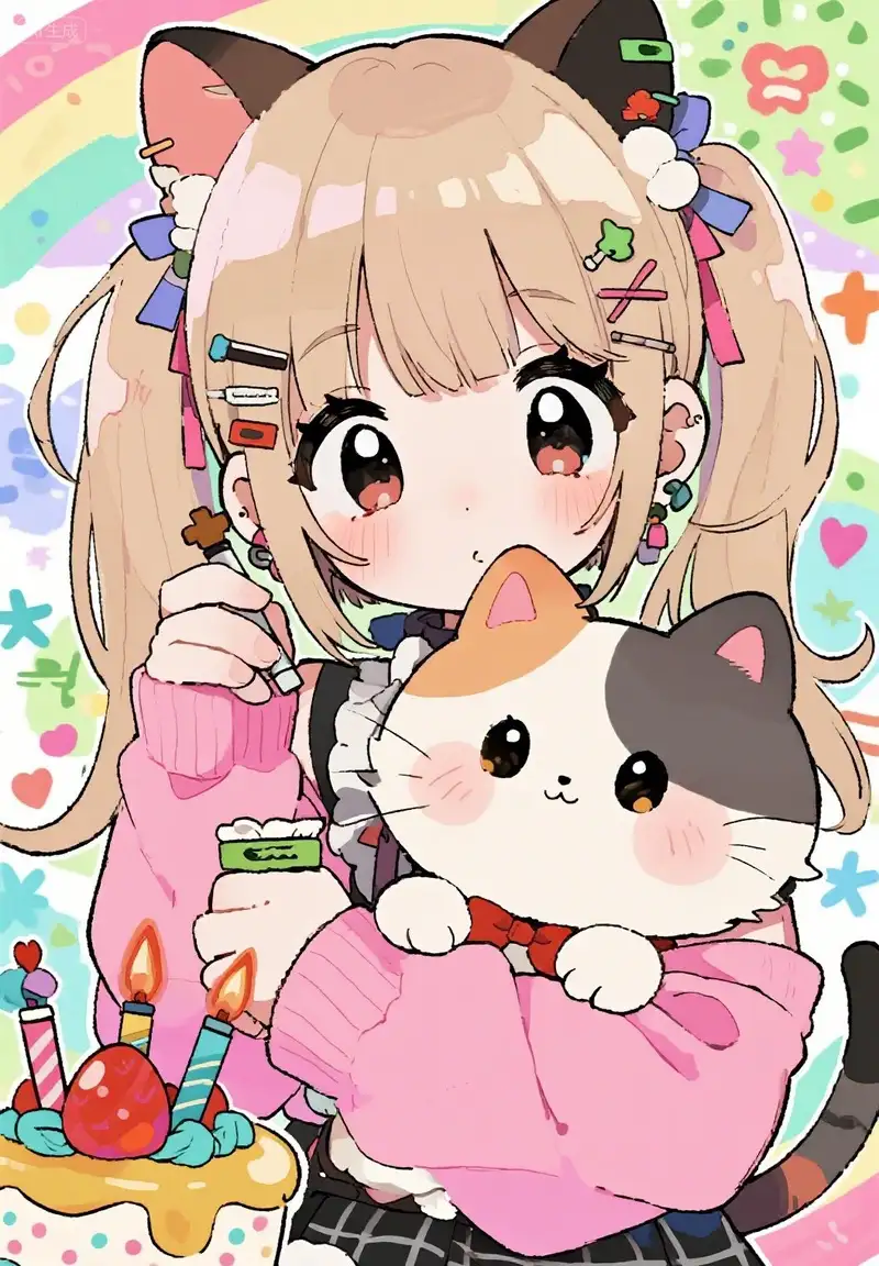 anime mèo ảnh cực kỳ đáng yêu