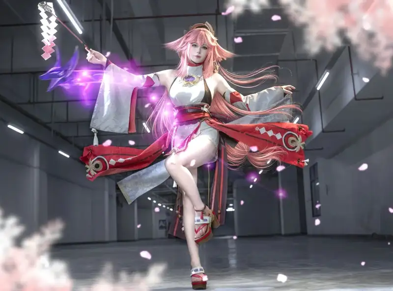 cosplay yae miko phiên bản nữ thần xinh đẹp