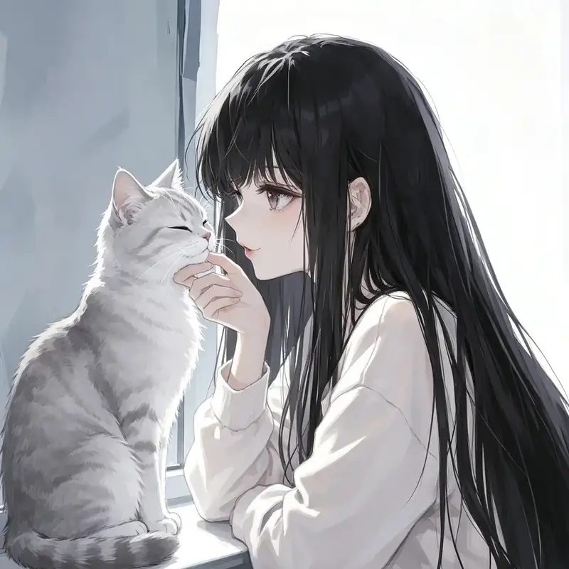 mèo anime ảnh phong cách kawaii