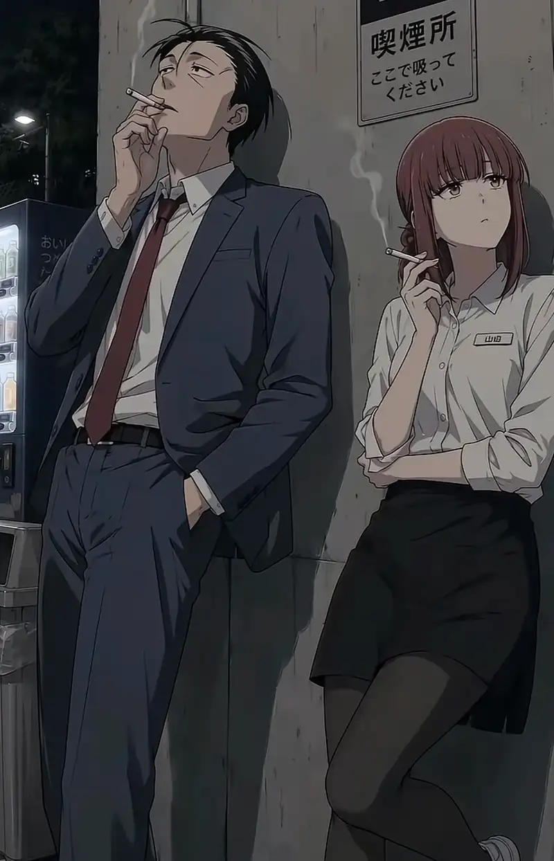 tranh ảnh anime hút thuốc nghệ thuật