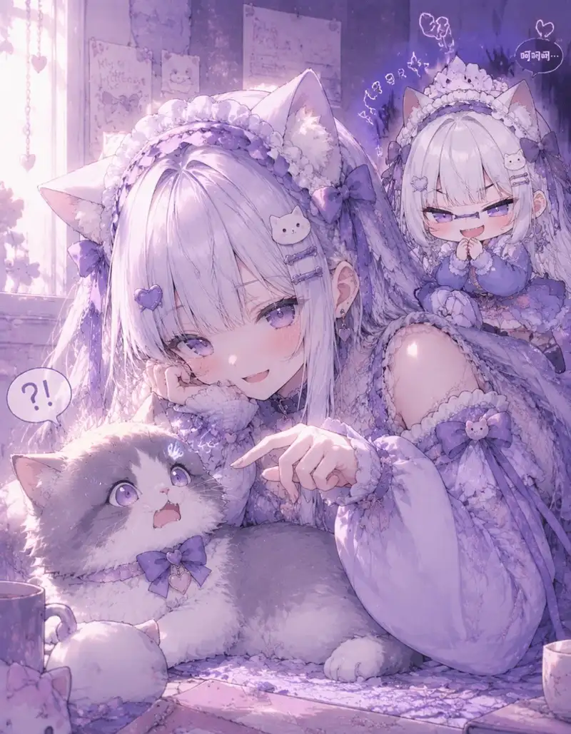 tuyển chọn ảnh mèo anime cực cute